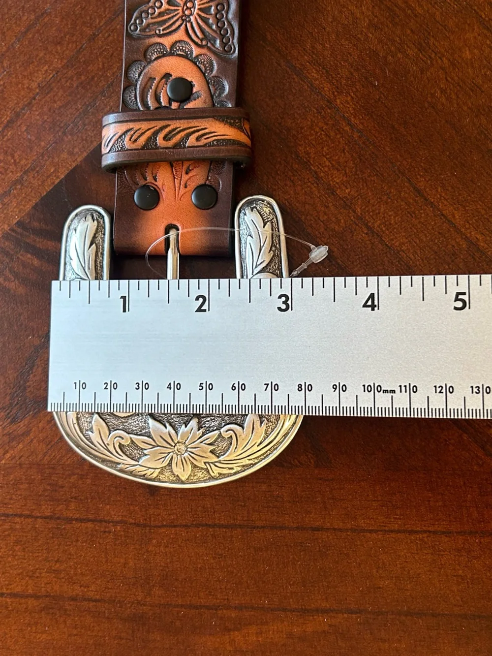 New Angel ranch Western Tooled Floral Leather Belt in Brown